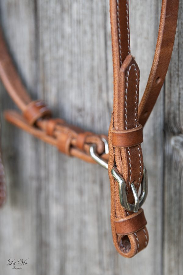 Roping Headstall Kopfstück helles Leder – Bild 3